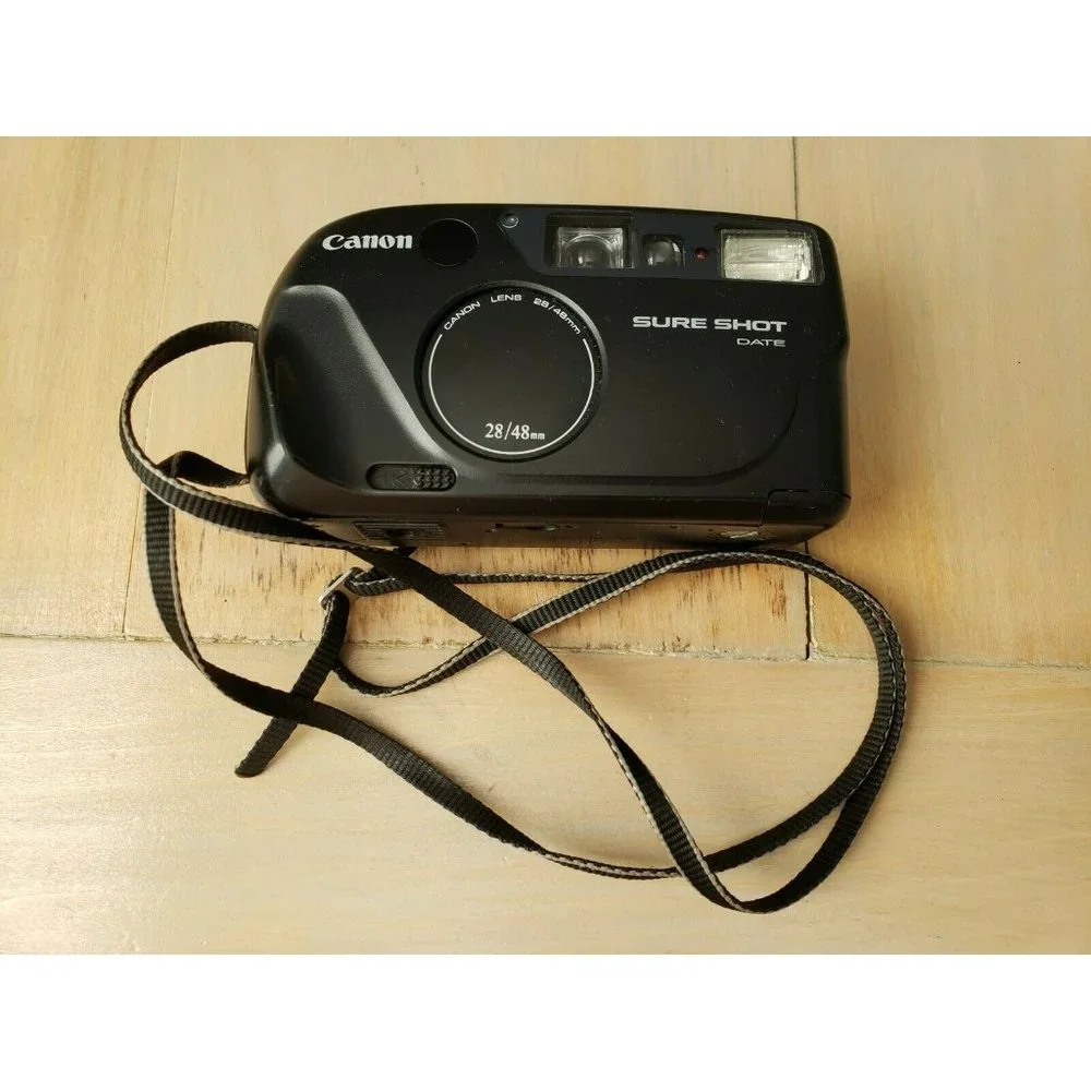 Vintage 35mm Film Camera Canon Sure Shot Date With 28/48mm Lens - Parts Repair